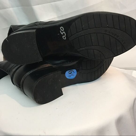 Bandolino Tall Black Brown Vegan Leather Buckle Zip Up Boot Size 61/2 - Picture 7 of 8